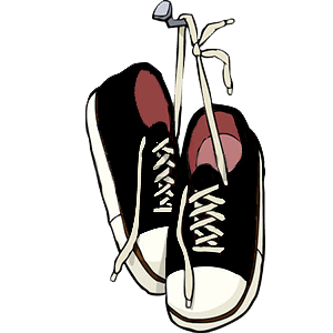 une paire de chaussure accroché a un clou