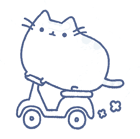 Pusheen en scooter