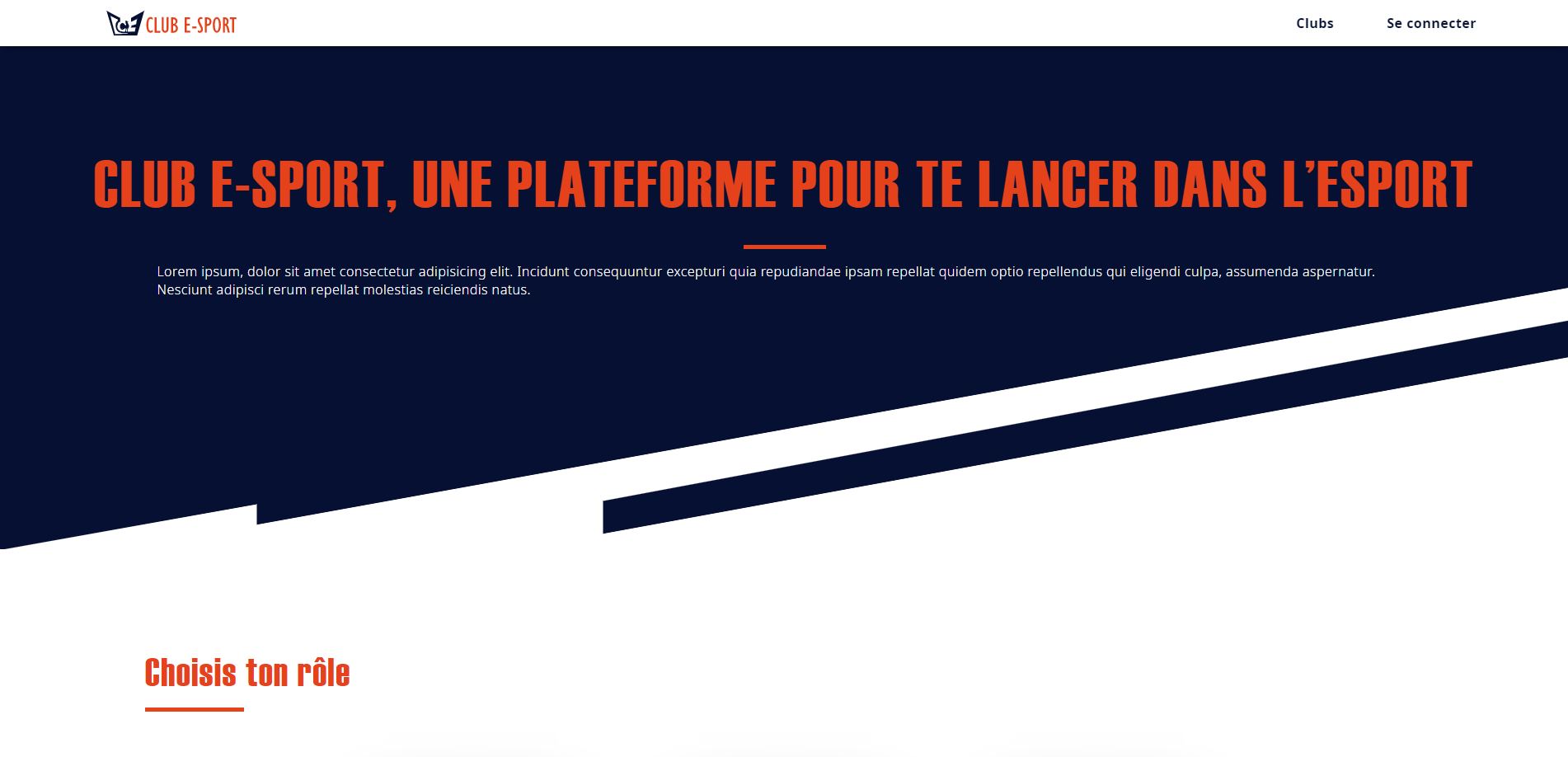 Plateforme web - Club E-sport