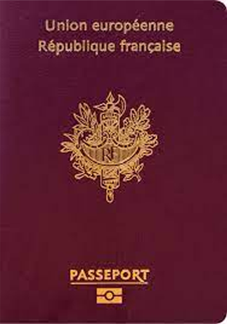 Passeport français, clic pour afficher les informations