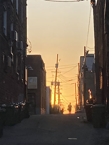 Centre-ville de Rouyn le soir