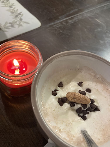 Chocolat chaud et bougie